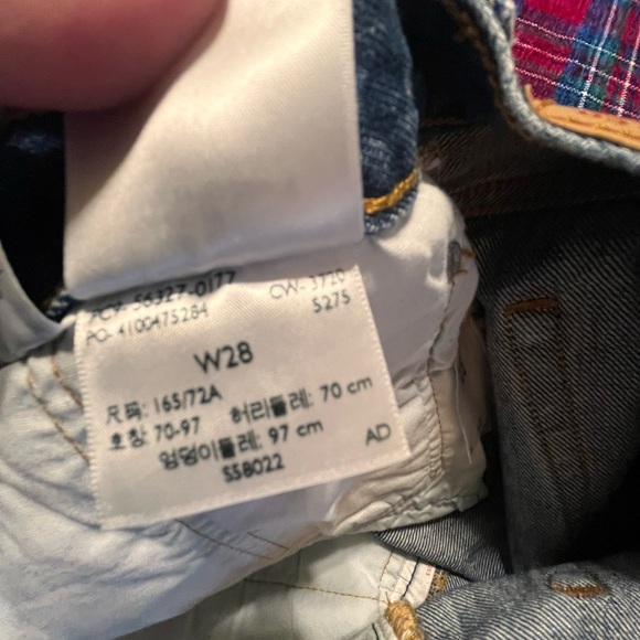 Levi's Blue Distressed Jean Shorts - Picture 4 of 5